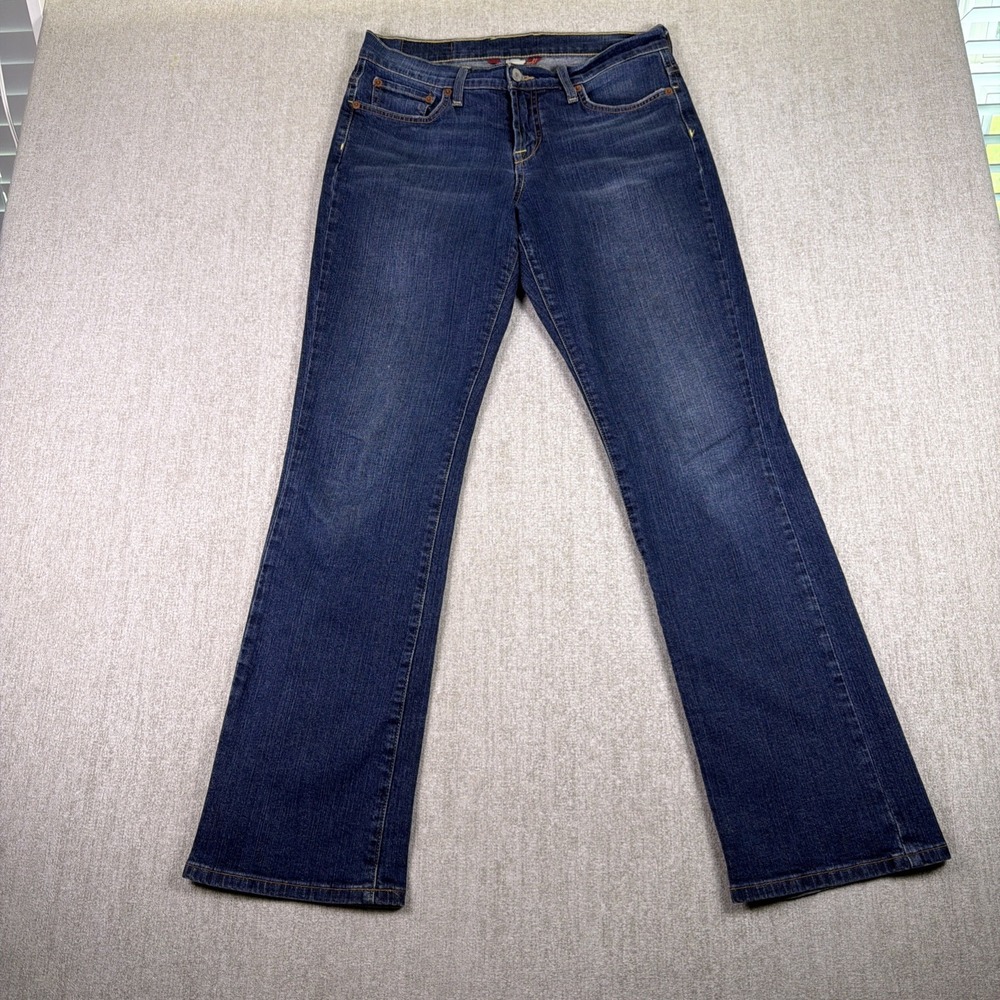 Lucky Brand Jeans Womens 8 Blue Easy Rider Mid Rise Stretch Distressed Straight